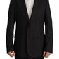 Dolce & Gabbana Black Polyester Single Breasted BlazerJacket