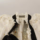 Dolce & Gabbana Off White Silk Blend Ascot Collar Blouse Top