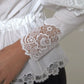 Dolce & Gabbana White Cotton Lace Trim Turtle Neck Top Blouse