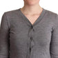 Dolce & Gabbana Gray Wool Button Down Cardigan Sweater