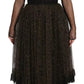 Dolce & Gabbana Black Gold Crystal Heart A-line Dress