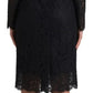 Dolce & Gabbana Black Nylon Lace Embellished Sheath Dress