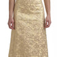 Dolce & Gabbana Gold Floral Jacquard Sheath A-line Long Dress