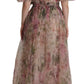 Dolce & Gabbana Multicolor Floral Print Long Maxi Gown Dress