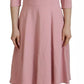 Dolce & Gabbana Pink A-line Flare Viscose 3/4 Sleeves Dress