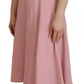 Dolce & Gabbana Pink A-line Flare Viscose 3/4 Sleeves Dress