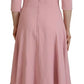 Dolce & Gabbana Pink A-line Flare Viscose 3/4 Sleeves Dress