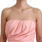 Dolce & Gabbana Pink Silk Stretch Strapless Sheath Dress