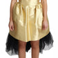 Dolce & Gabbana Polyester Gold Sleeveless A-line Tulle Dress