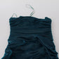 Dolce & Gabbana Silk Blend Blue Satin Fitted Strapless Dress