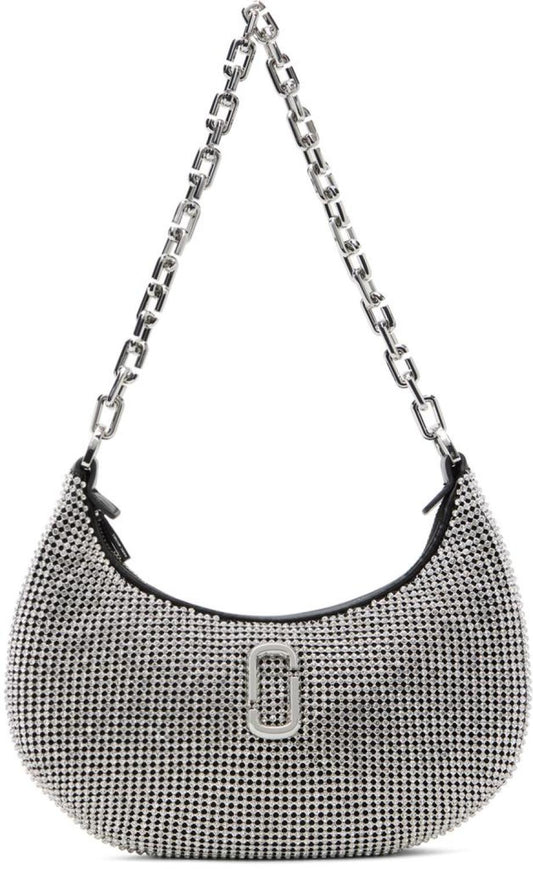 Silver 'The Rhinestone Small Curve' Bag