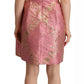 Dolce & Gabbana Sundress Pink Floral Jacquard Sleeveless Mini Dress