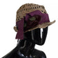 Dolce & Gabbana Brown Ribbon Floral Embellished Straw Hat