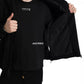 Dolce & Gabbana Black Cotton Hooded Logo Bomber Jacket