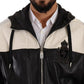 Dolce & Gabbana Black Leather Hooded Blouson Jacket