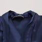 Dolce & Gabbana Blue Satin Silk Waist Belt Robe Jacket