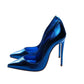 Christian Louboutin So Kate Blue Laminated Leather High Heel Pumps