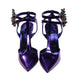 Christian Louboutin Maravilla Jolie 100 Elektra Mirrored Leather Jewelled Buckle High Heel Pumps