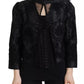 Dolce & Gabbana Black Lace Sheer Corset Organza Silk Jacket