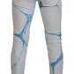 Dolce & Gabbana White Blue Cotton Skinny Denim Jeans