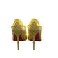 Christian Louboutin Duvette Spikes 100 Yellow Patent Leather and Suede Spike Studded Heels