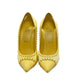 Christian Louboutin Duvette Spikes 100 Yellow Patent Leather and Suede Spike Studded Heels