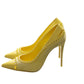 Christian Louboutin Duvette Spikes 100 Yellow Patent Leather and Suede Spike Studded Heels