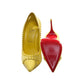 Christian Louboutin Duvette Spikes 100 Yellow Patent Leather and Suede Spike Studded Heels