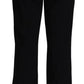 Dolce & Gabbana Black Wool Stretch Cropped Capri Trouser Pants