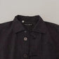 Dolce & Gabbana Black Gray Checkered Long Sleeves Collared Casual Shirt