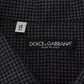 Dolce & Gabbana Black Gray Checkered Long Sleeves Collared Casual Shirt