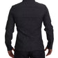 Dolce & Gabbana Black Gray Checkered Long Sleeves Collared Casual Shirt