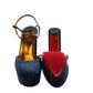 Christian Louboutin Coluna Denim Navy Blue Platform Heel Pumps