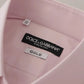 Dolce & Gabbana Light Pink Cotton Dress Formal Men GOLD Shirt