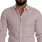 Dolce & Gabbana Light Pink Cotton Dress Formal Men GOLD Shirt