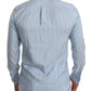 Dolce & Gabbana Blue Striped Silk Formal Dress MARTINI Shirt