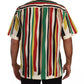 Dolce & Gabbana Multicolor Striped Short Sleeve Cotton Shirt