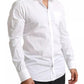 Dolce & Gabbana White GOLD Formal Cotton Tuxedo Dress Shirt