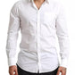 Dolce & Gabbana White GOLD Formal Cotton Tuxedo Dress Shirt