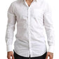 Dolce & Gabbana White GOLD Formal Cotton Tuxedo Dress Shirt