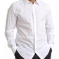 Dolce & Gabbana White GOLD Formal Cotton Tuxedo Dress Shirt