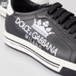 Dolce & Gabbana Black Leather Crown Milano Sneakers Casual Shoes