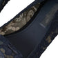 Dolce & Gabbana Dark Blue Taormina Lace Slip On Flats Shoes