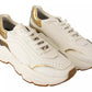 Dolce & Gabbana White Gold Leather Sport DAYMASTER Sneakers Shoes