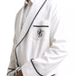 Dolce & Gabbana White Linen Belted Robe DG Logo Sleepwear