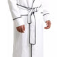 Dolce & Gabbana White Linen Belted Robe DG Logo Sleepwear