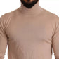 Dolce & Gabbana Beige Cashmere Turtleneck Pullover Sweater