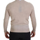 Dolce & Gabbana Beige Virgin Wool Crew Neck Pullover Sweater