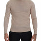 Dolce & Gabbana Beige Virgin Wool Crew Neck Pullover Sweater