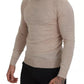 Dolce & Gabbana Beige Virgin Wool Crew Neck Pullover Sweater